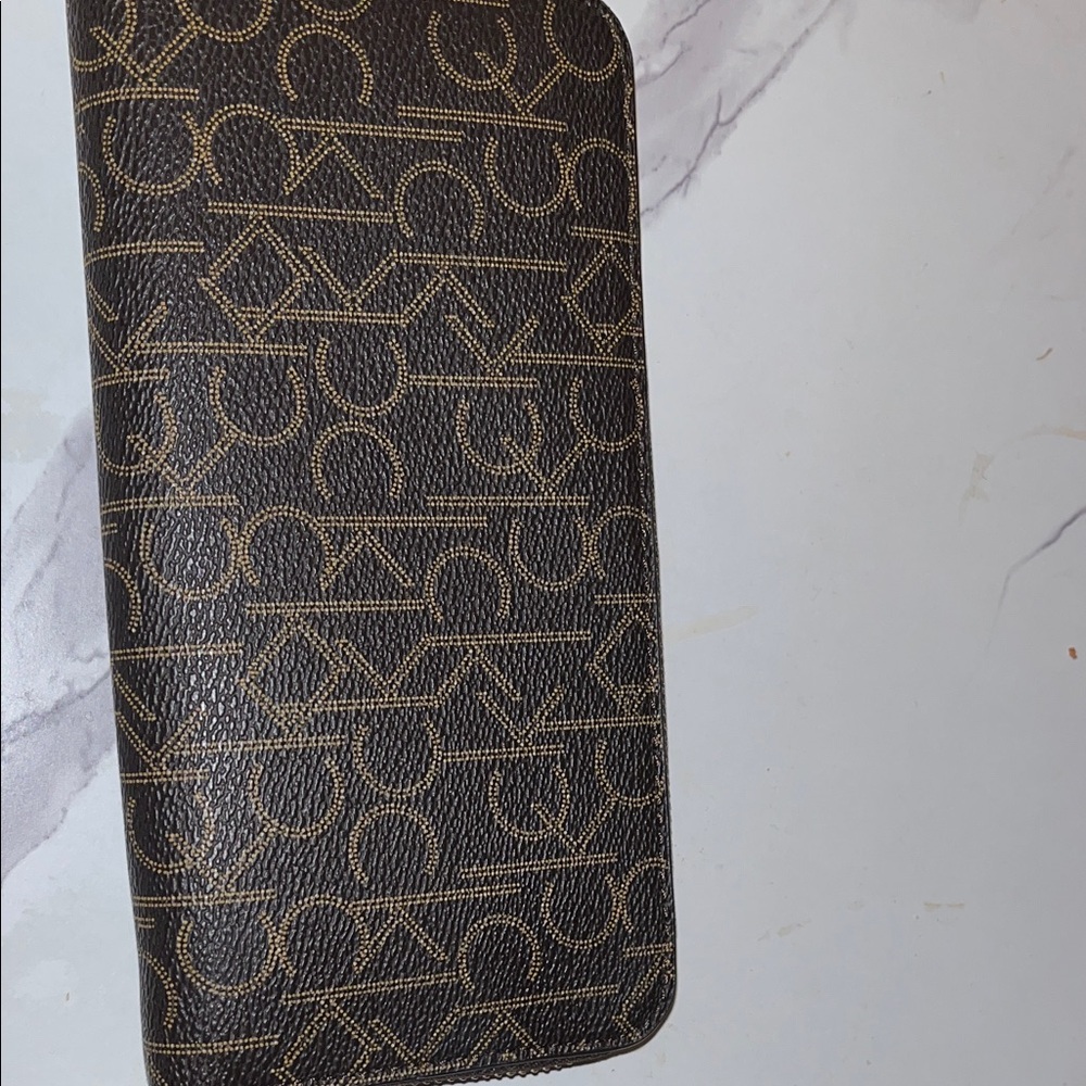 Calvin Klein Gold and Brown Wallet